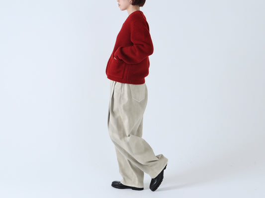 綿デニム オーバータックパンツ