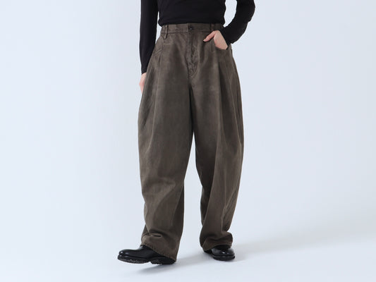 【NEW】綿デニム オーバータックパンツ