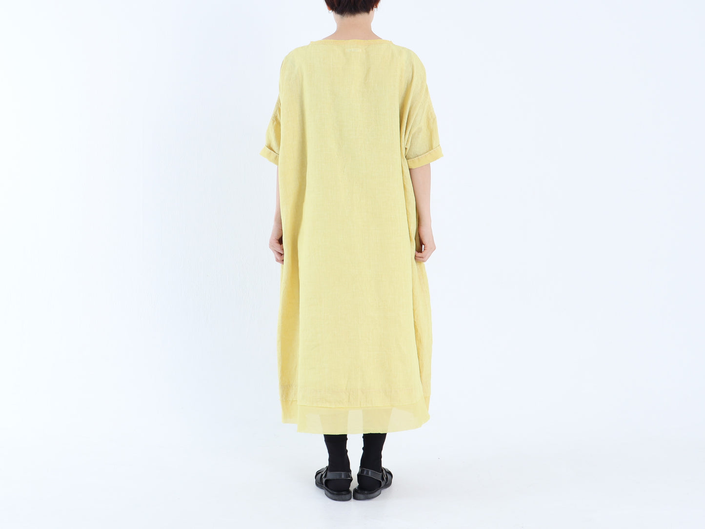 【NEW】アイリッシュリネン シワ加工 スリップオンワンピース