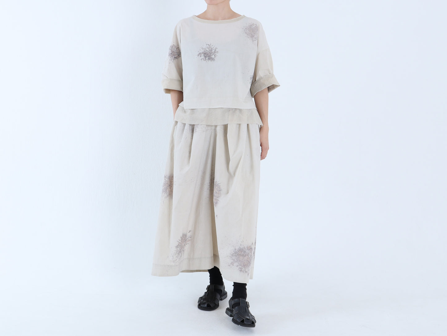 綿 近江晒 HANABIギャザースカート