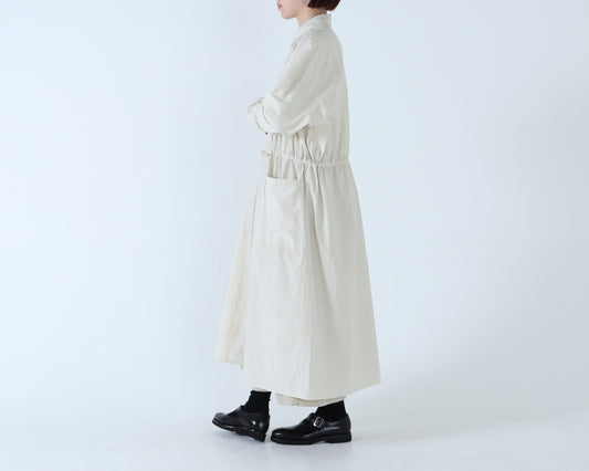 綿近江晒 ロングシャツワンピース