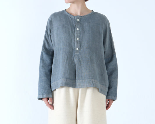 綿麻Wガーゼ×綿麻 ドルマンブラウス