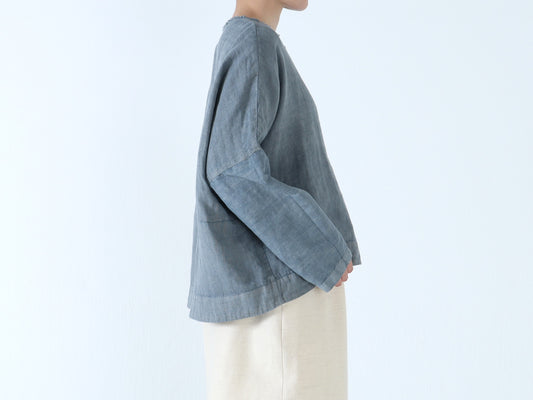 綿麻Wガーゼ×綿麻 ドルマンブラウス