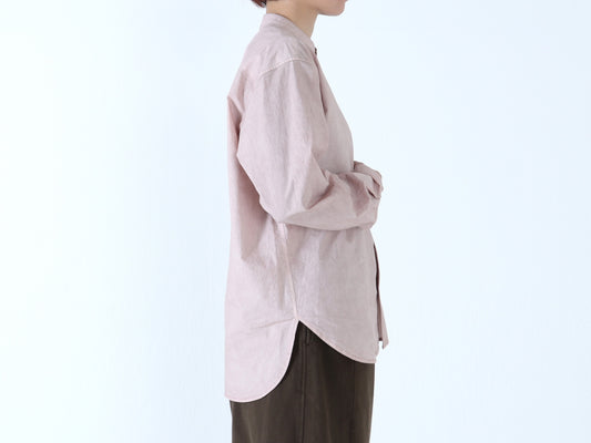 綿近江晒 スタンドカラーシャツ