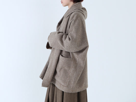 【NEW】ウールやぶれ織 ショールコート