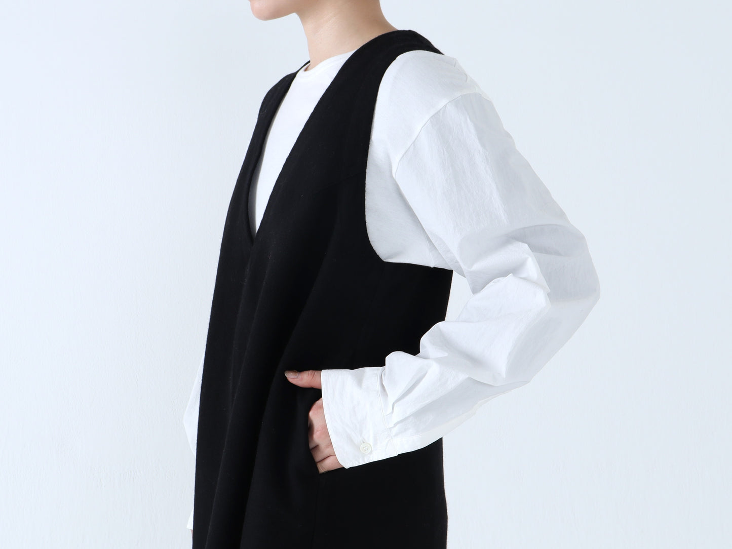 【NEW】綿スムース×綿近江晒 シャツスリーブカットソー
