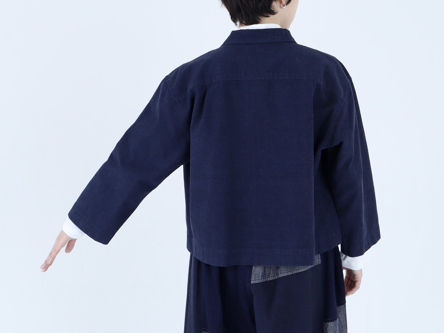 綿藍染 ボックスショートシャツ