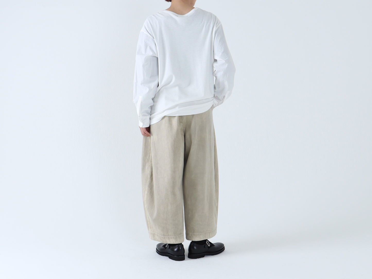【NEW】綿スムース×綿近江晒 シャツスリーブカットソー