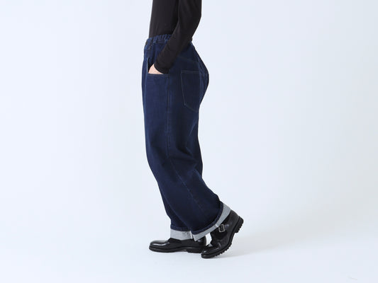 綿デニム(インディゴ) ロールアップパンツ