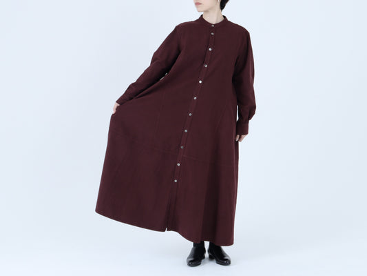 綿ネル フレアーシャツワンピース