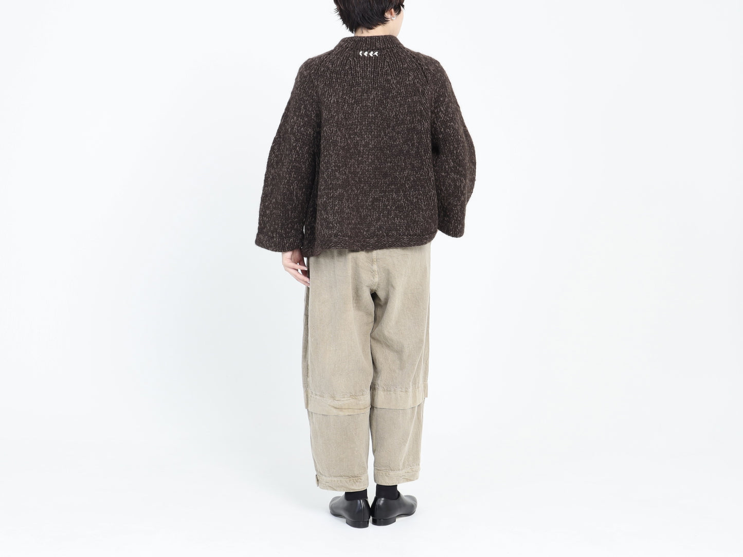 綿麻デニム タックプリーツパンツ