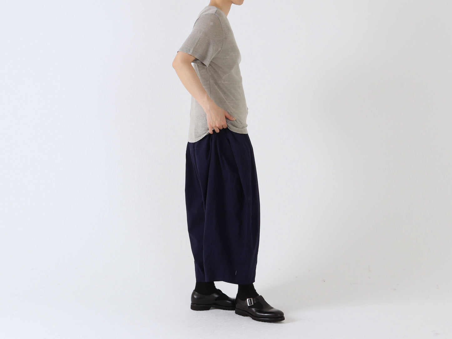 麻ジャージ プレーンカットソー