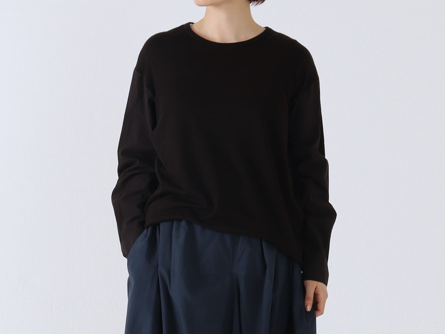 【NEW】綿スムース×綿近江晒 シャツスリーブカットソー