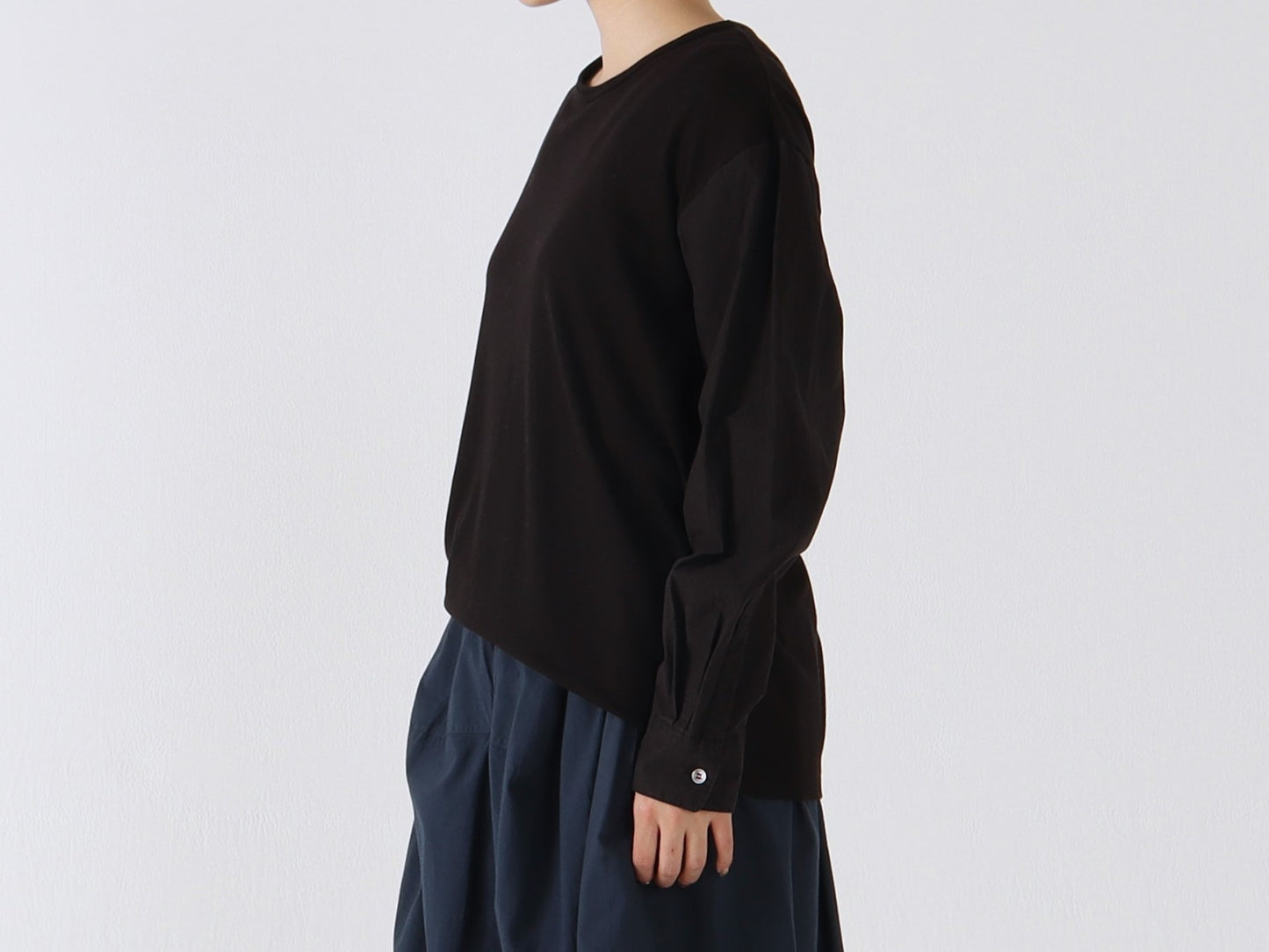 【NEW】綿スムース×綿近江晒 シャツスリーブカットソー