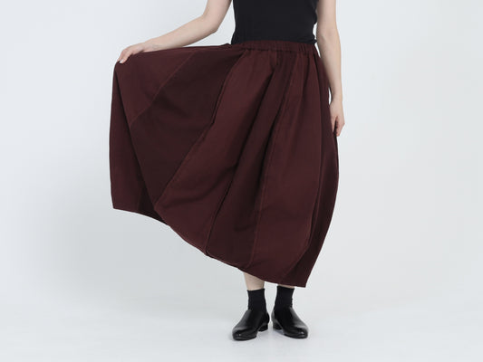 綿麻デニム×綿 パイピングスカート