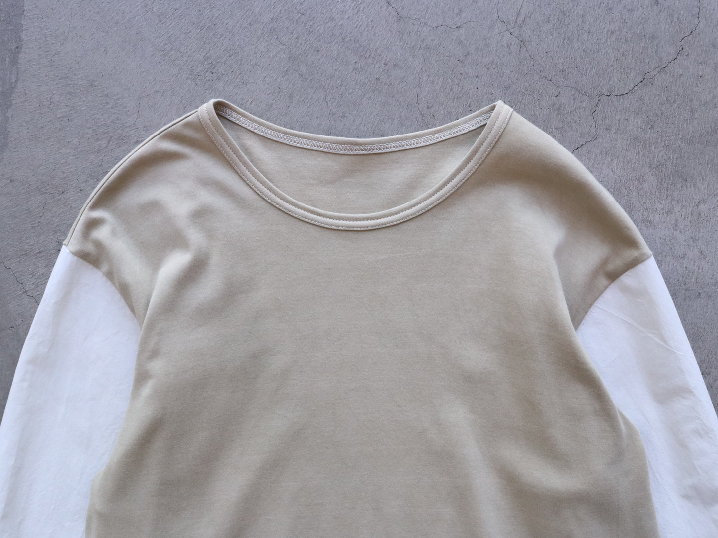 【NEW】綿スムース×綿近江晒 シャツスリーブカットソー