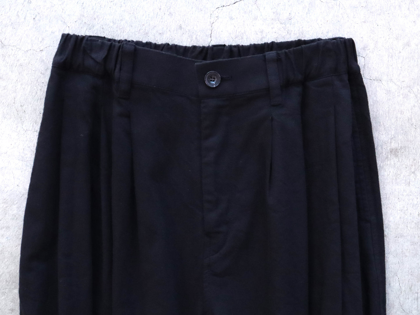 綿麻デニム タックプリーツパンツ