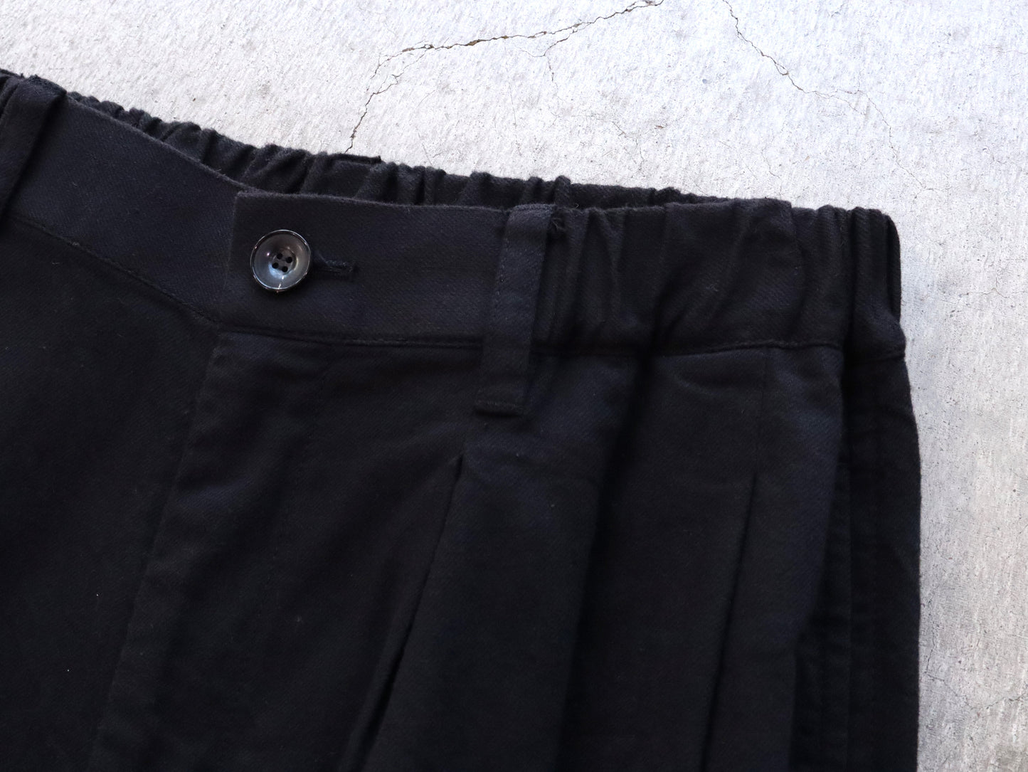 綿麻デニム タックプリーツパンツ