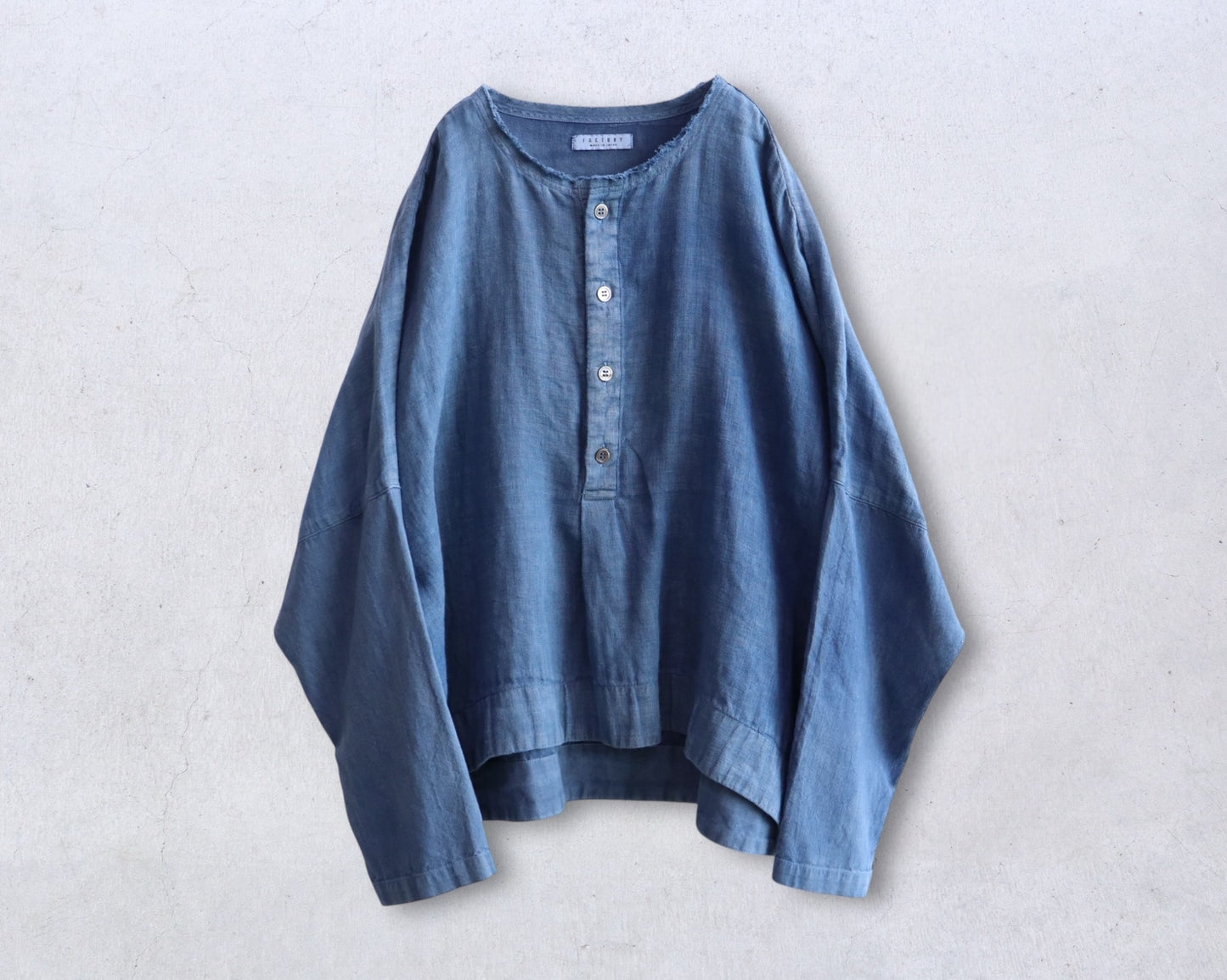 綿麻Wガーゼ×綿麻 ドルマンブラウス