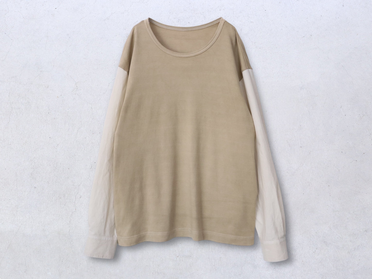 【NEW】綿スムース×綿近江晒 シャツスリーブカットソー