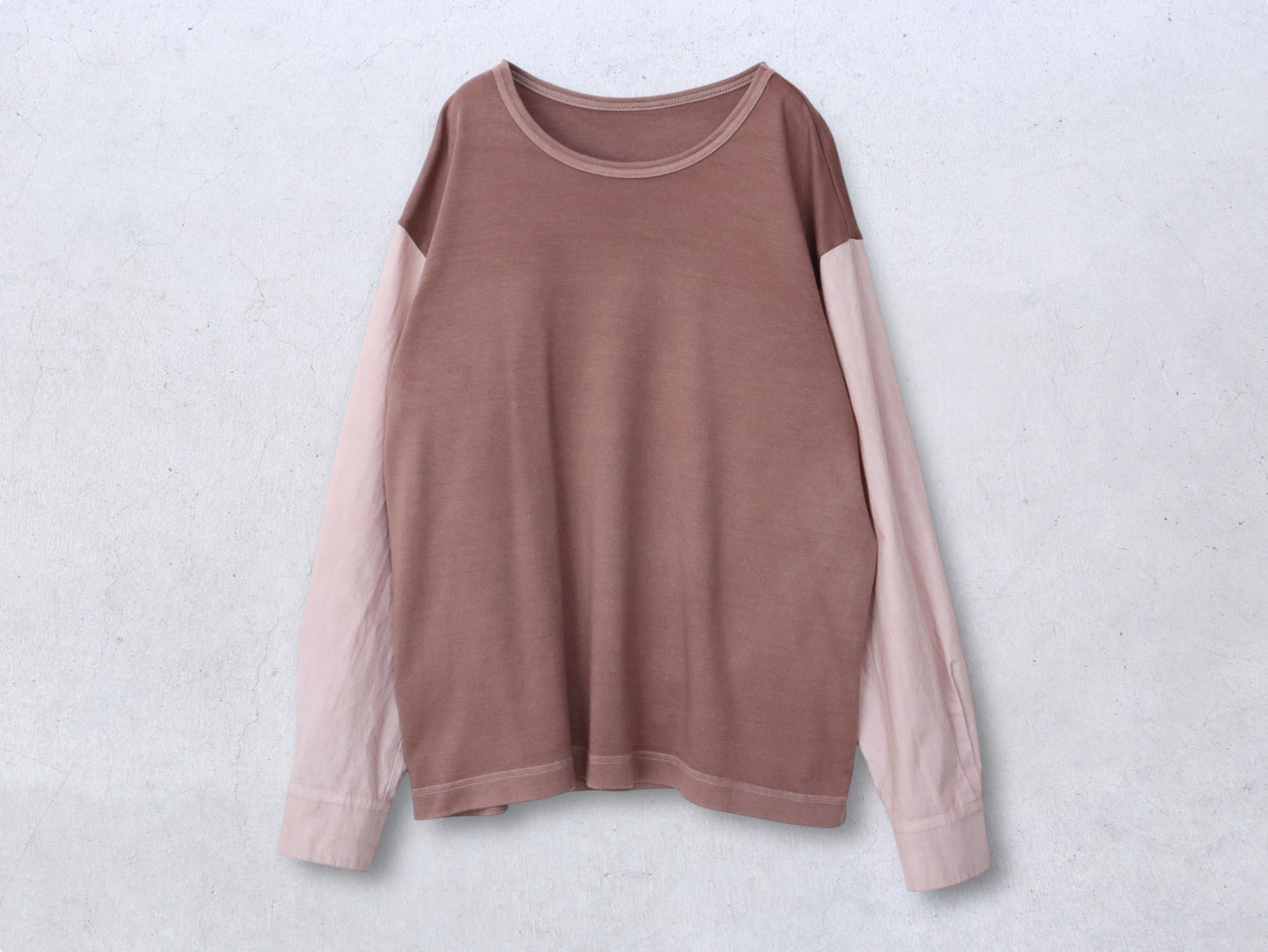 【NEW】綿スムース×綿近江晒 シャツスリーブカットソー