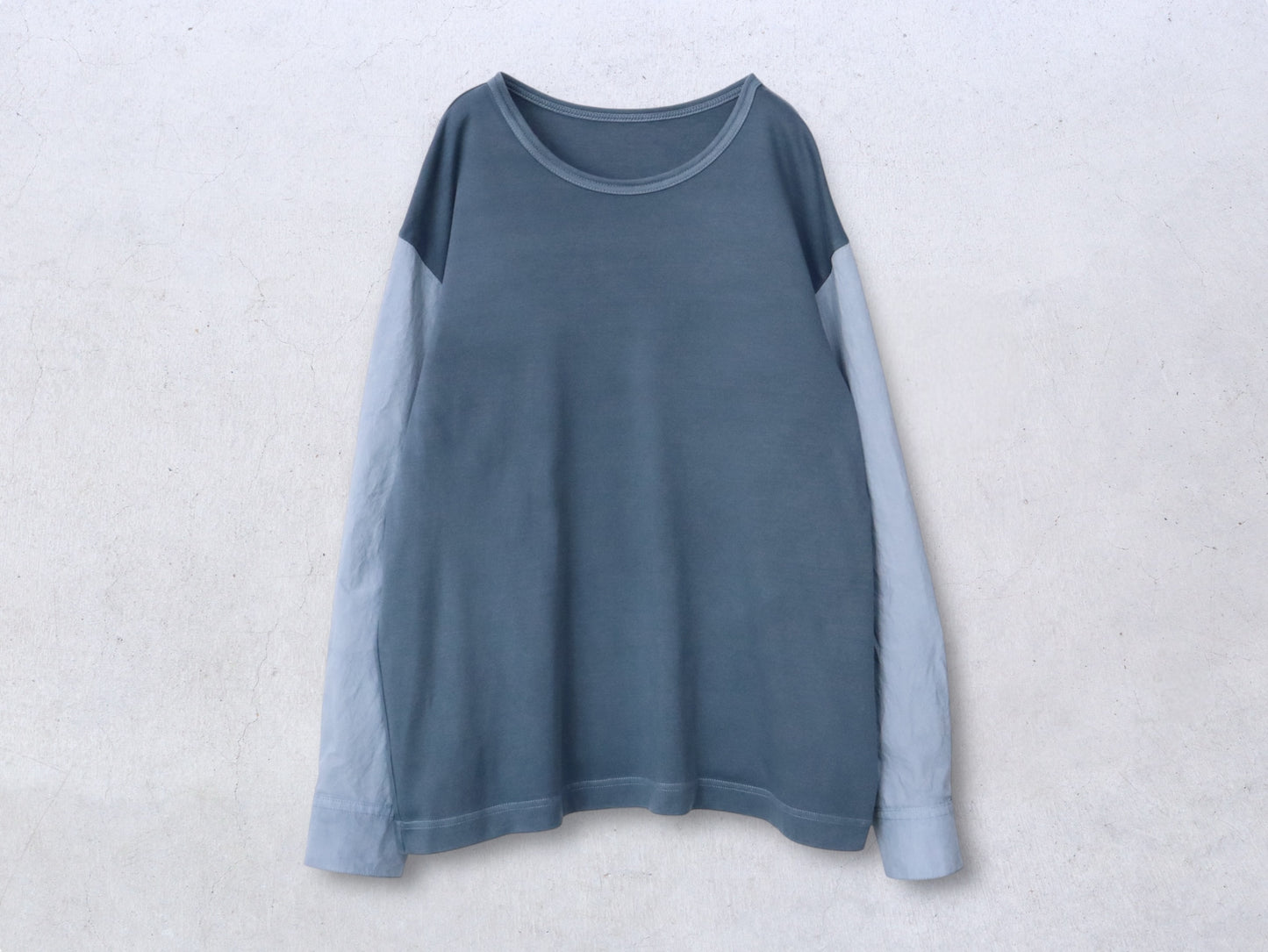 【NEW】綿スムース×綿近江晒 シャツスリーブカットソー