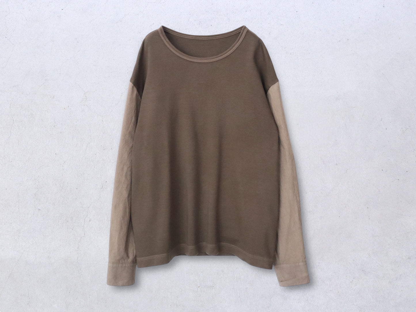 【NEW】綿スムース×綿近江晒 シャツスリーブカットソー