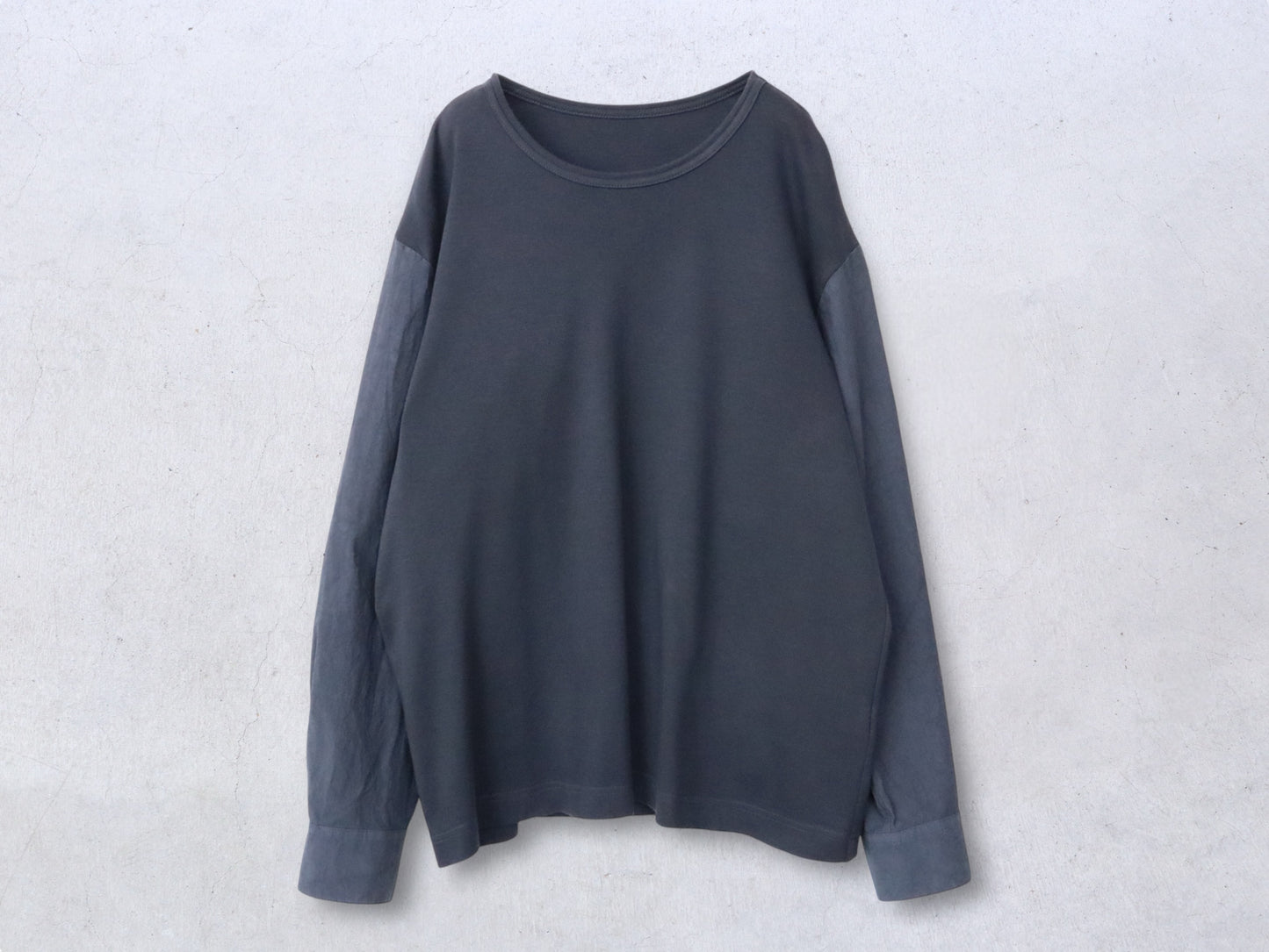 【NEW】綿スムース×綿近江晒 シャツスリーブカットソー