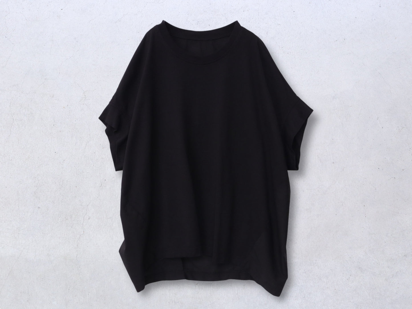 綿天竺×綿ローン塩縮加工 サークルカットソー