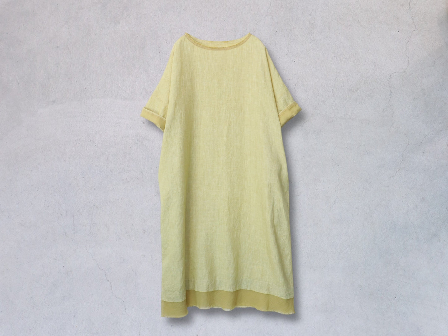 【NEW】アイリッシュリネン シワ加工 スリップオンワンピース