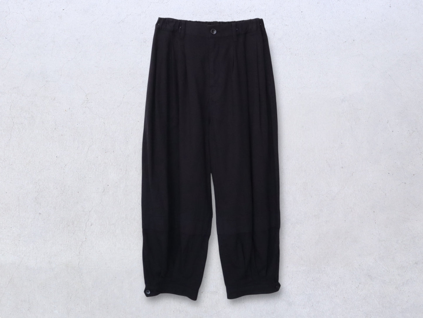 綿麻デニム タックプリーツパンツ