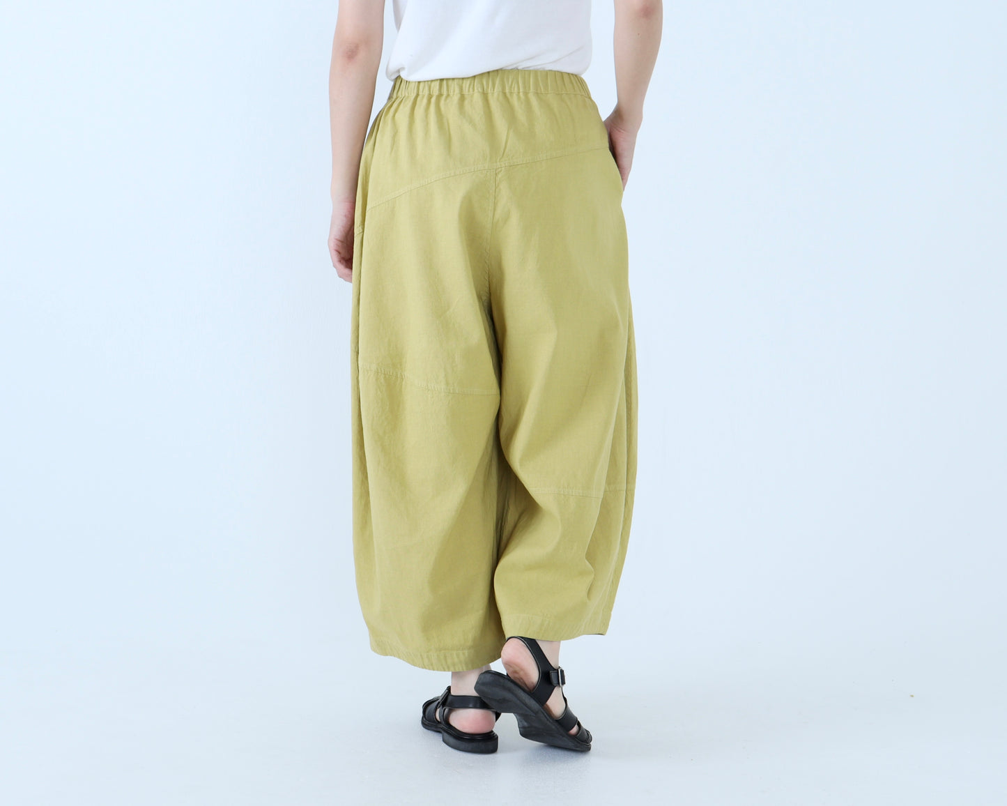 綿麻 キュービックパンツ