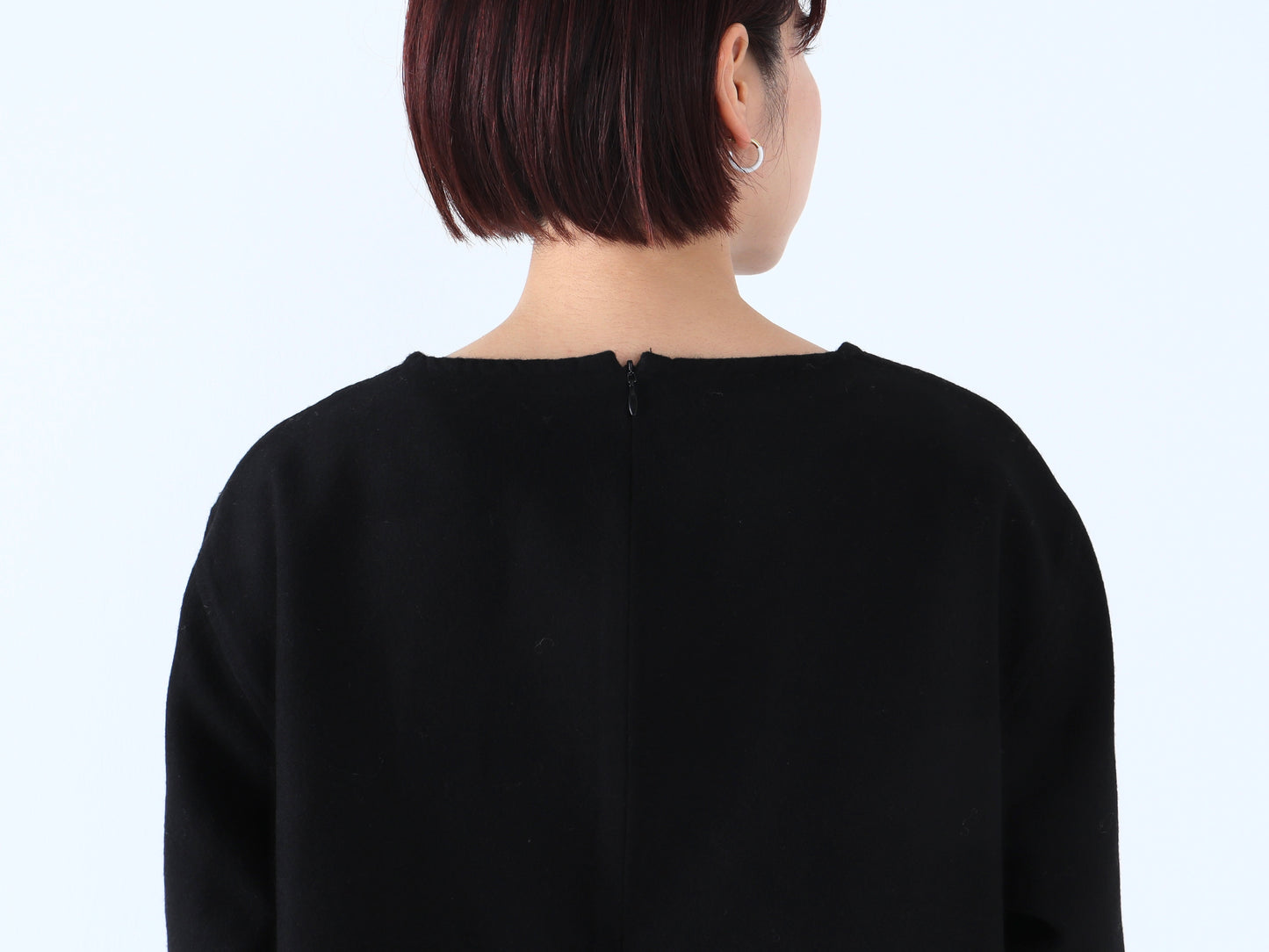 【NEW】綿ウール朱子織 プルオーバーブラウス