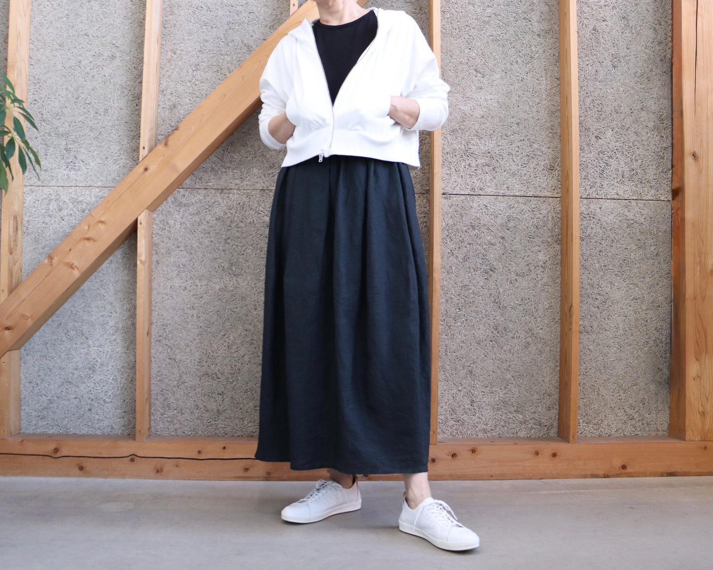 アイリッシュリネン(シワ加工） チューリップスカート