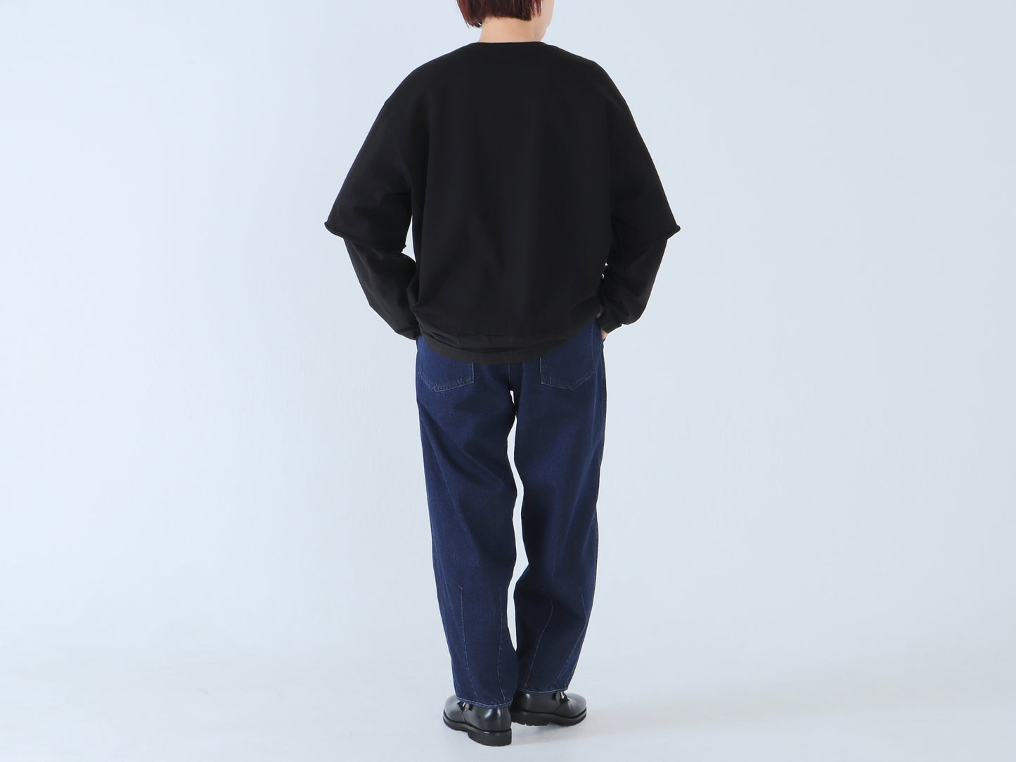 【NEW】綿カットソー×綿近江晒 レイヤードトレーナー