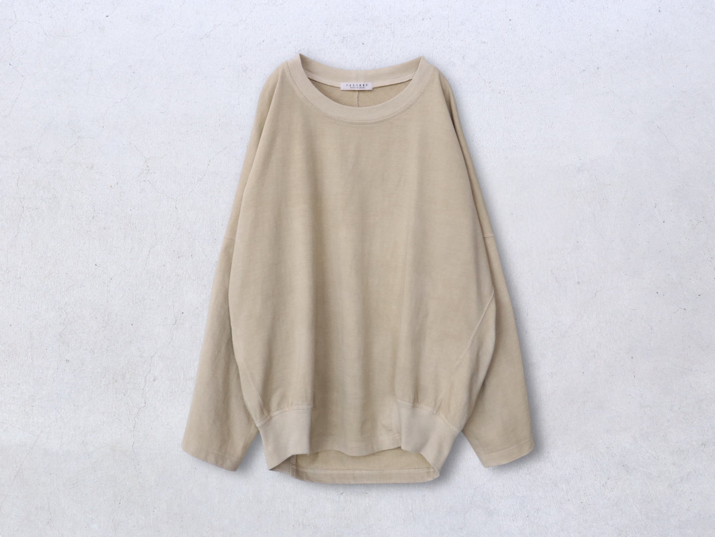 綿カットソー サイドリブトレーナー