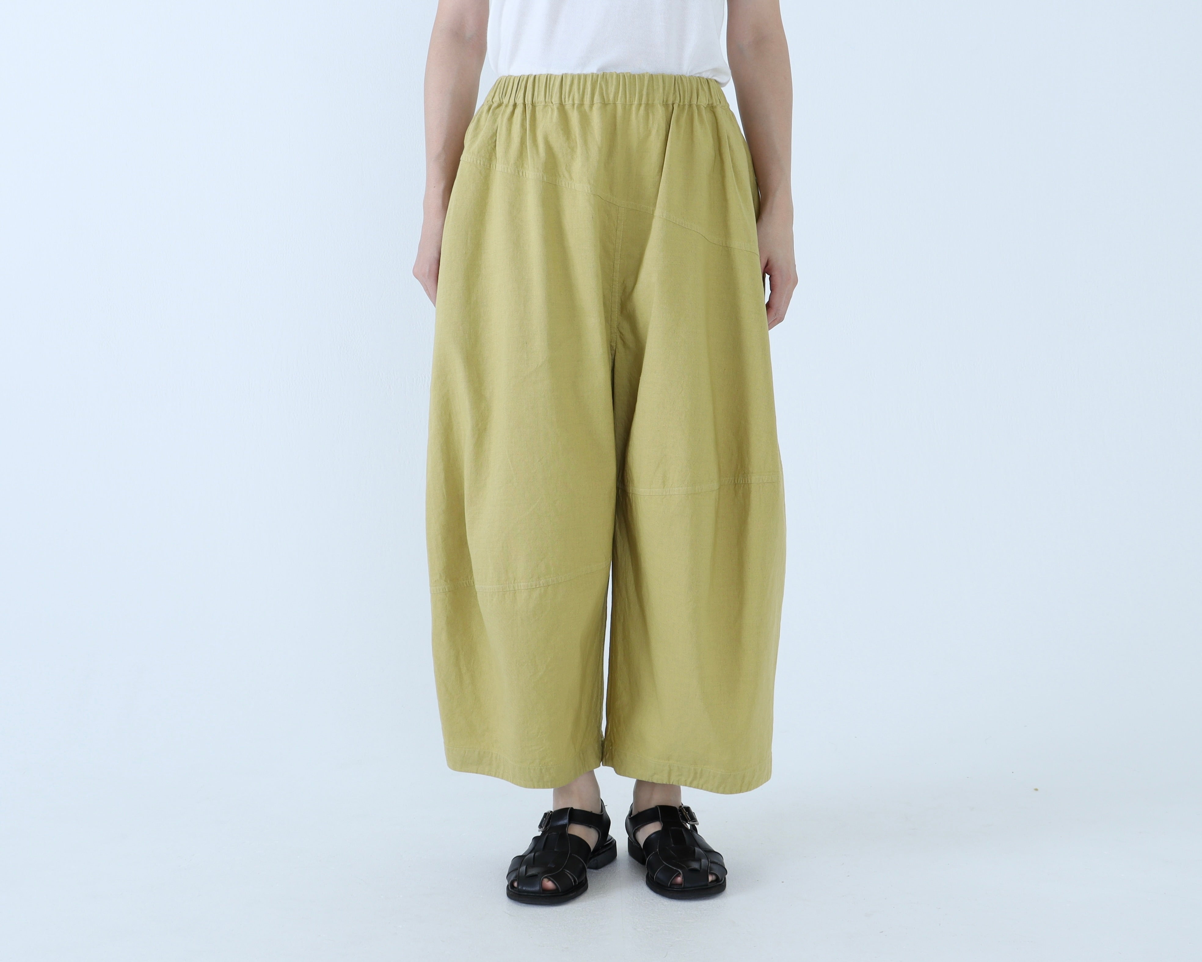 5205 専用商品【美品】45Rサルエルリネン 綿麻ざっくりデニムのポッポパンツ FRAPBOIS（フラボア）の「ライトデニム サルエルパンツ（その他パンツ