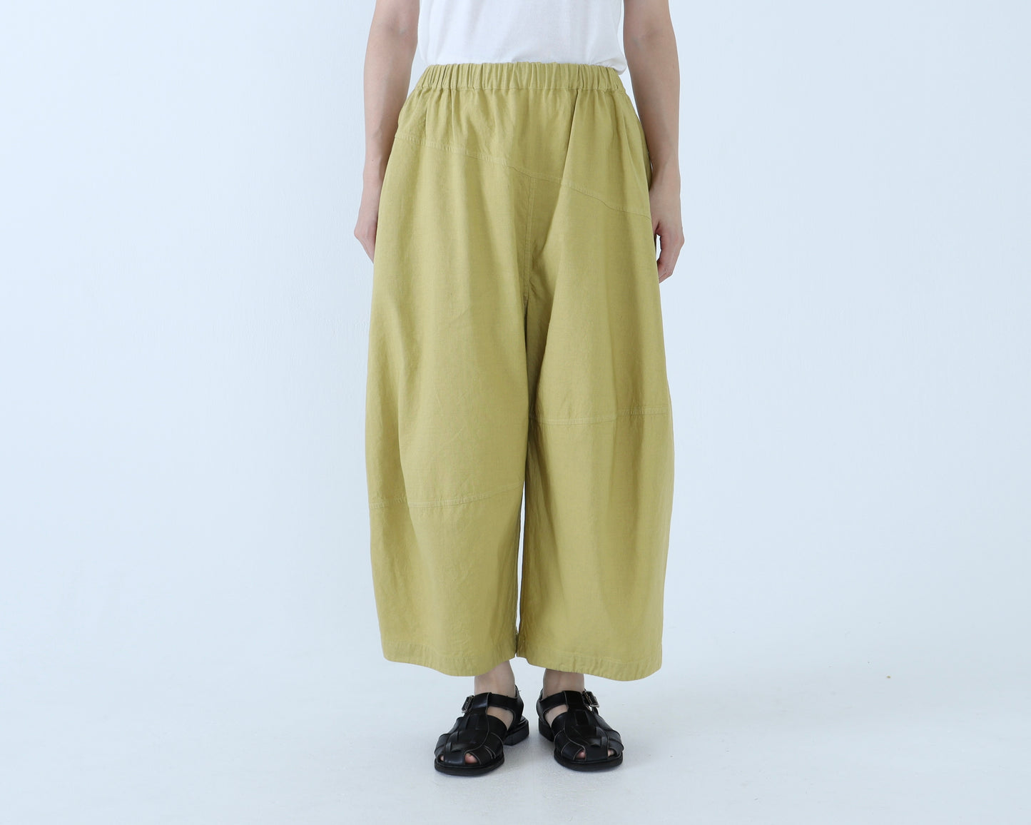 綿麻 キュービックパンツ