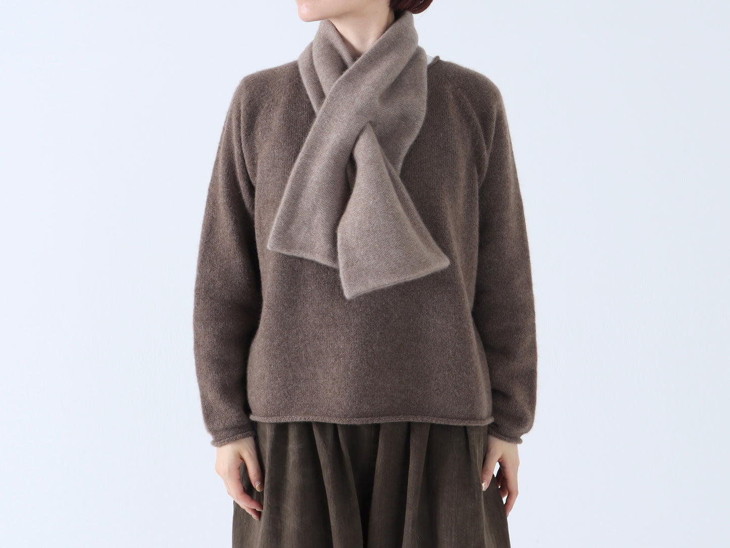 ブラックカシミヤ ショートマフラー