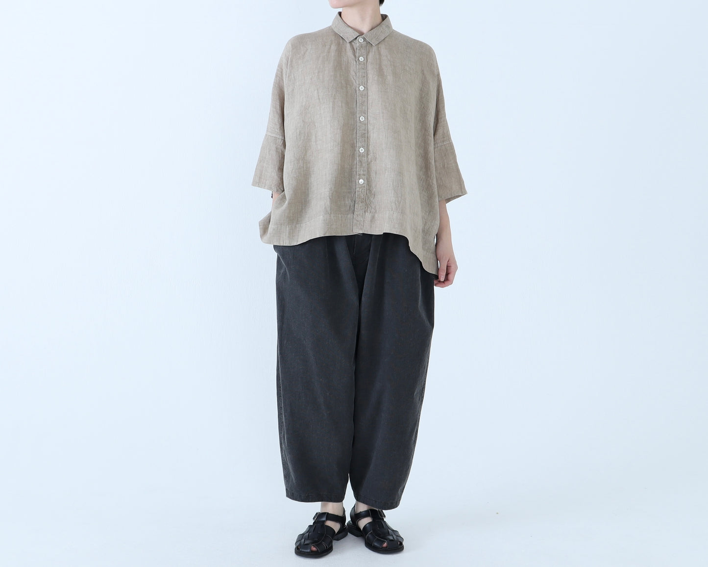 【NEW】綿ピンストライプ アラジンパンツ