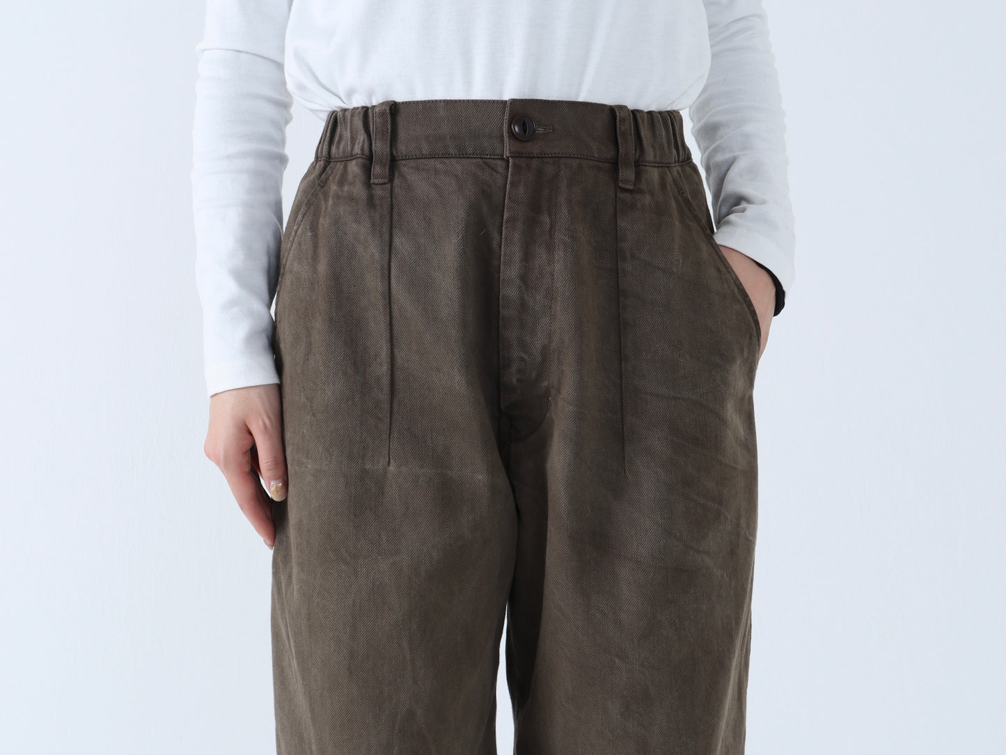 綿デニム ペンシルパンツ