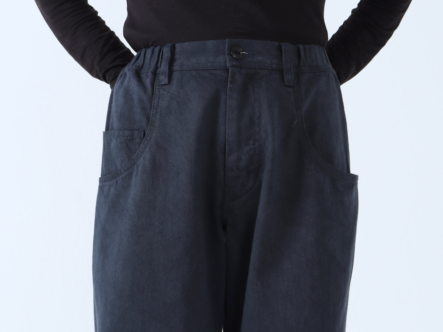 【NEW】綿デニム ロールアップパンツ