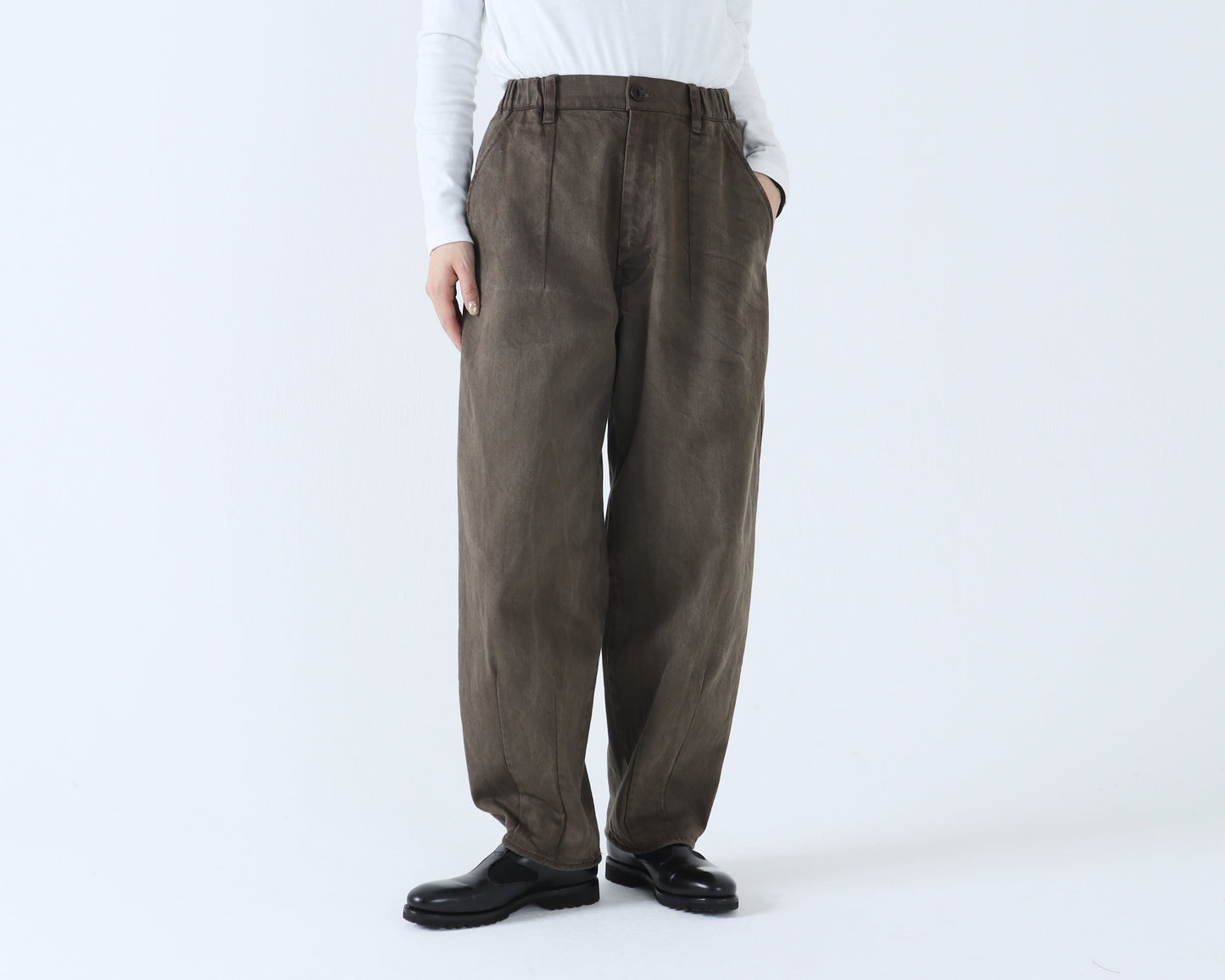 綿デニム ペンシルパンツ