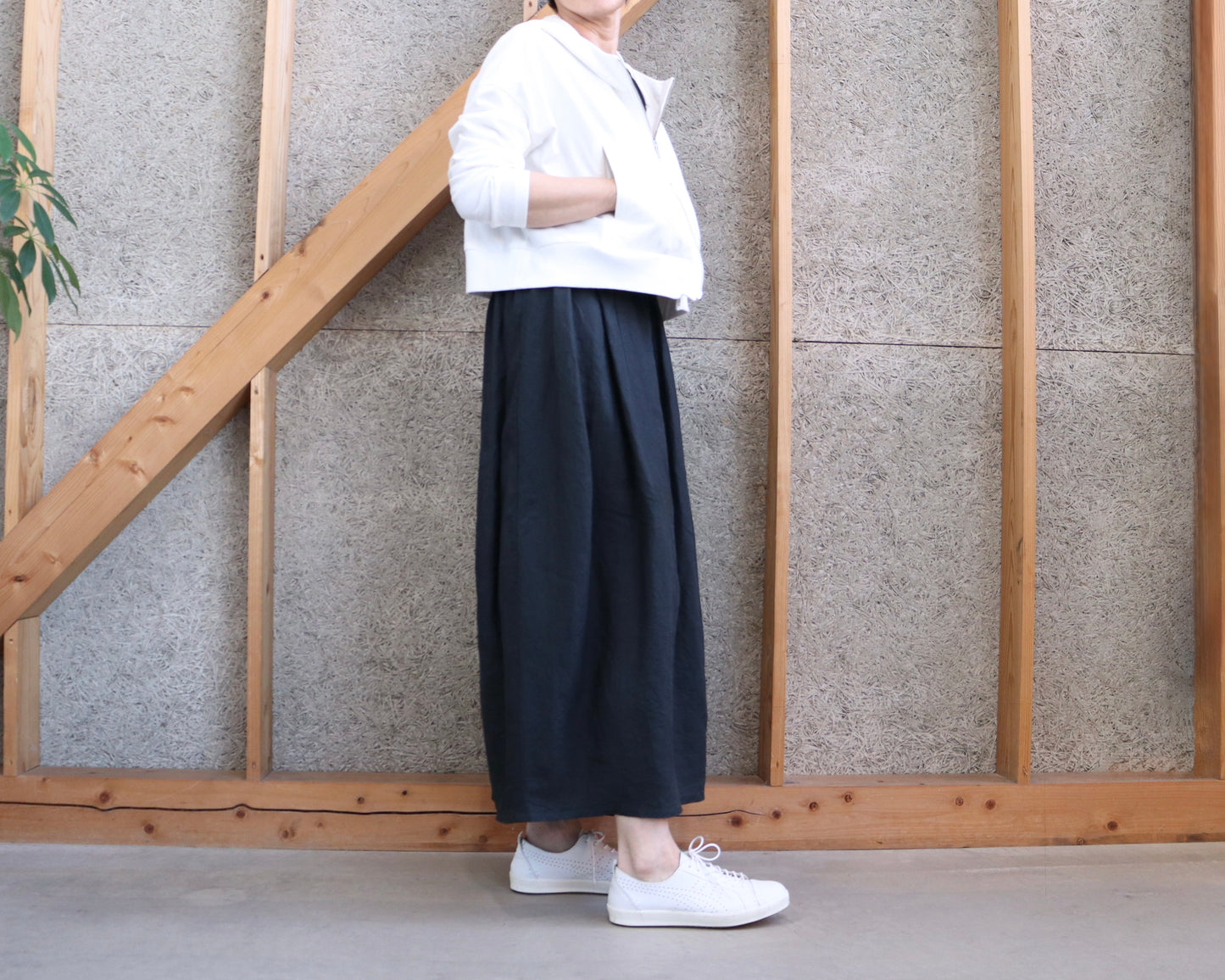 アイリッシュリネン(シワ加工） チューリップスカート