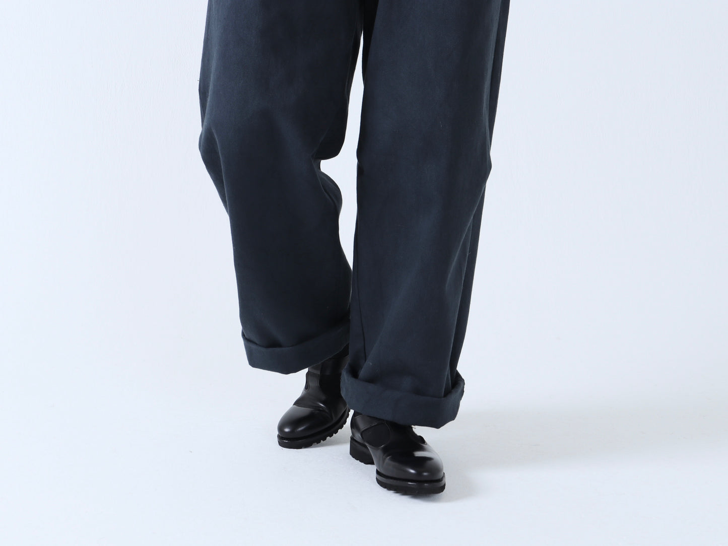 【NEW】綿デニム ロールアップパンツ