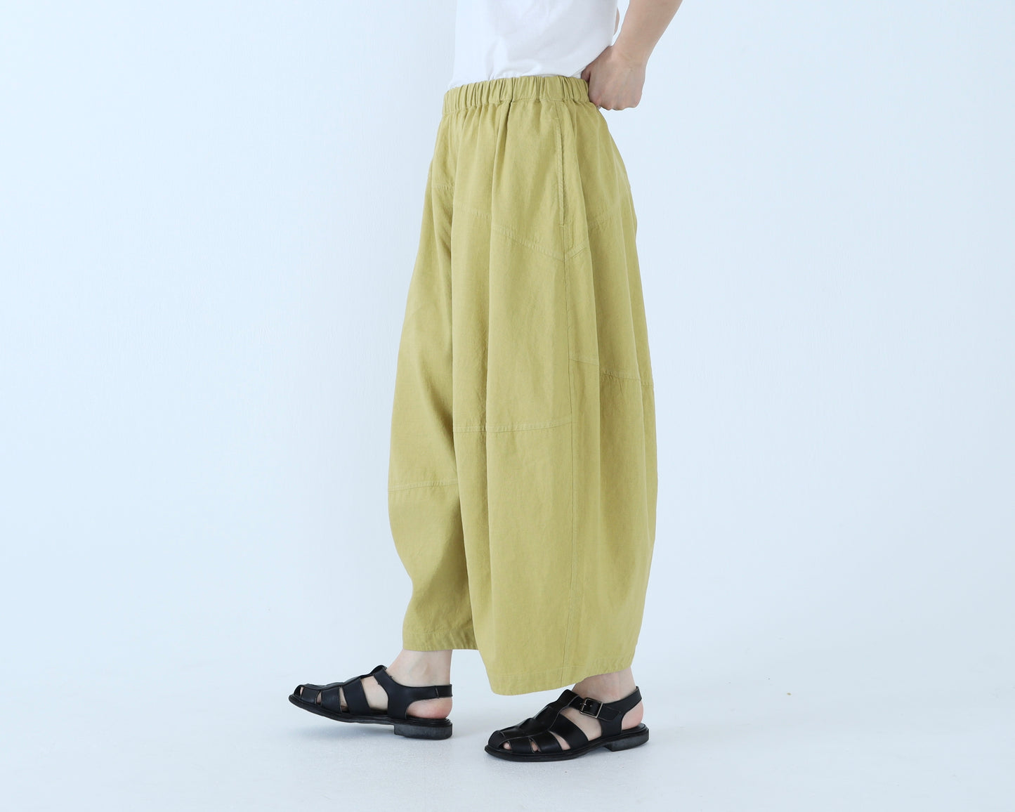 綿麻 キュービックパンツ