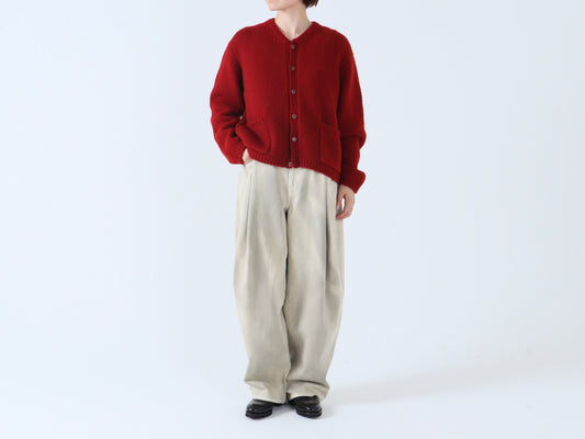 綿デニム オーバータックパンツ