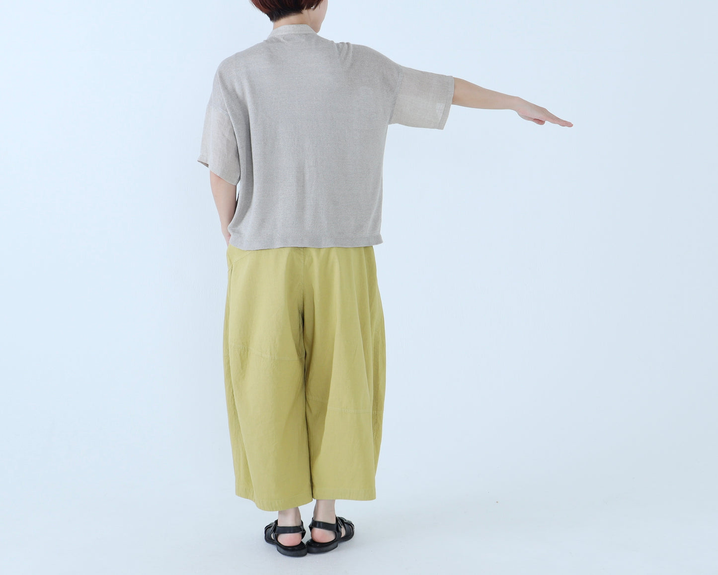 綿麻 キュービックパンツ