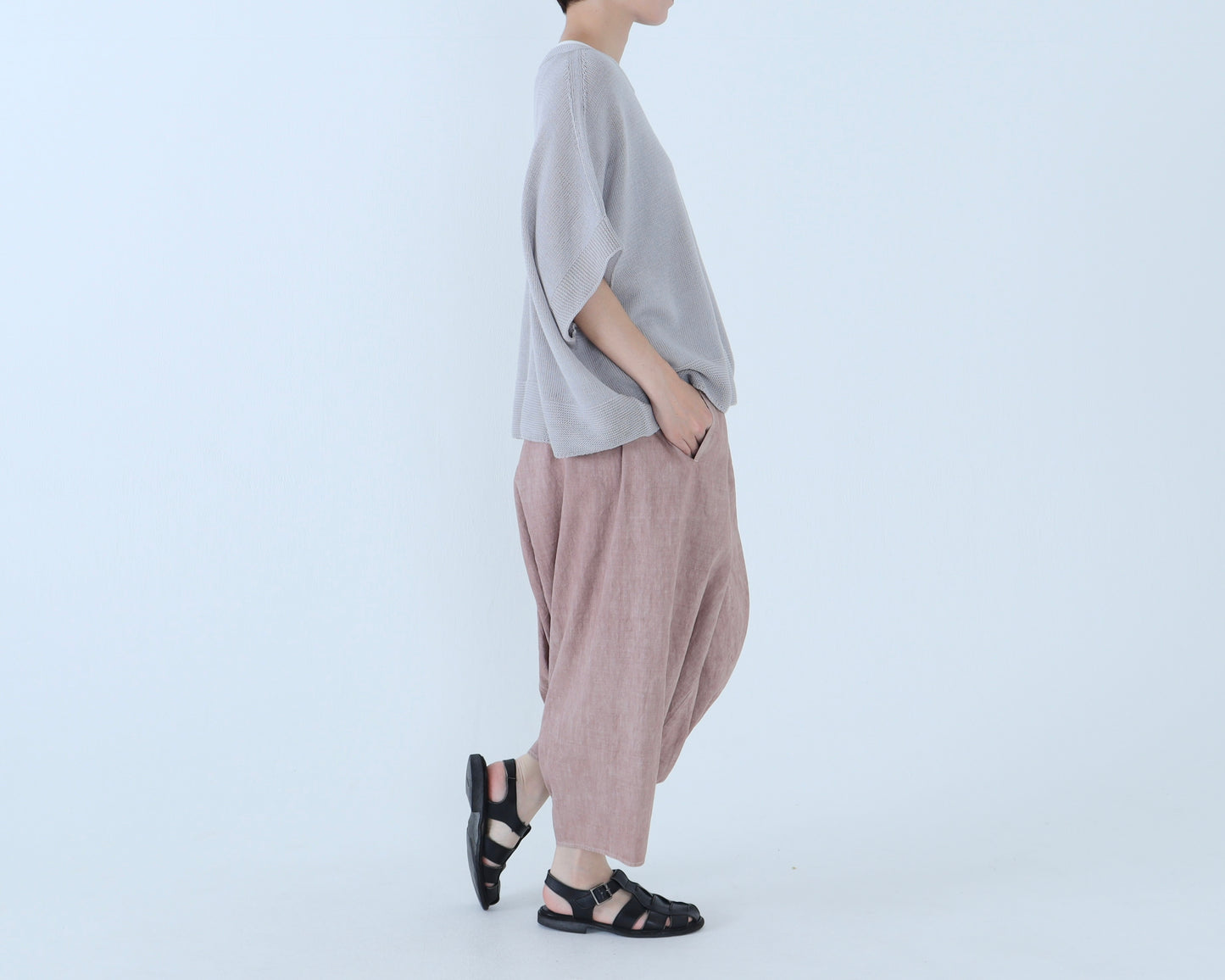 綿麻 サルエルパンツ