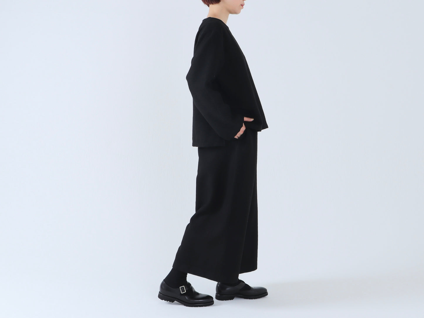 【NEW】綿ウール朱子織 プルオーバーブラウス